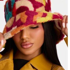 Funky Multi Print Adjustable Bucket Hat NWT